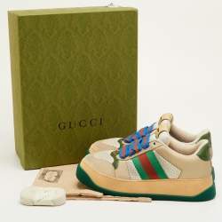 مملوكة مسبقًا Gucci Screener Size 41.5 Multicolor Canvas and Nubuck Leather Low Top Sneakers