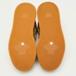 Pre Owned حذاء رياضي غوتشي كانفاس GG بني/بيج وجلد سكريينر منخفض من الأعلى مقاس 45.5