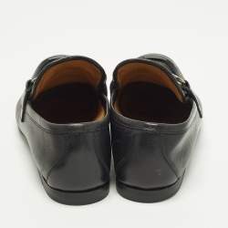 مملوكة مسبقًا حذاء لوفرز غوتشي جلد أسود هورسبيت سليب أون مقاس 44.5