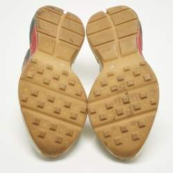 مملوكة مسبقًا Gucci Rhyton Size 45 Cream Leather Logo Print Lace Up Sneakers