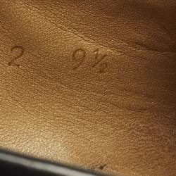 Pre Owned Gucci GG Web Size 43.5 Black Leather Slip On Loafers