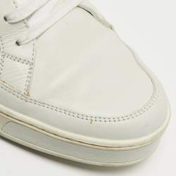 Pre Owned حذاء رياضي غوتشي جلدي منخفض من أعلى أبيض مقاس 44