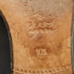 Pre Owned حذاء لوفرز غوتشي سليب أون هورسبت جلد أسود مقاس 44.5