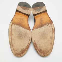 Pre Owned Gucci Size 45.5 Black Brogue Leather Lace Up Oxfords