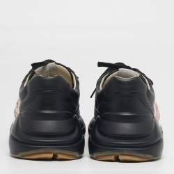 Pre Owned حذاء رياضي غوتشي ريتون جلد أسود مقاس 42.5