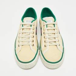 Pre Owned حذاء رياضي غوتشي تنس 1977 كانفس أزرق منخفض من أعلى مقاس 41.5