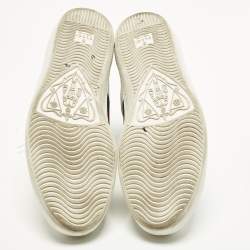 مملوكة مسبقًا حذاء رياضي غوتشي عالي من أعلى شريط ويب جلد متعدد الألوان مقاس 43.5