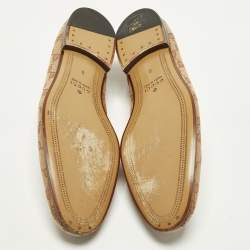 Pre Owned حذاء لوفرز غوتشي جوردان كانفاس جي جي بيج مزين هورسبيت مقاس 42