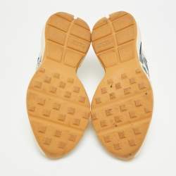 Pre Owned Gucci Rhyton 25 Size 44 Cream Leather Lace Up Sneakers