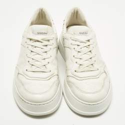 مملوكة مسبقًا Gucci Chunky B Size 42 Off White Leather Jumbo GG Low Top Sneakers