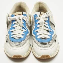 Pre Owned Gucci Ultrapace Size 42 Multicolor Leather and Mesh Lace Up Sneakers