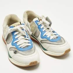 Pre Owned Gucci Ultrapace Size 42 Multicolor Leather and Mesh Lace Up Sneakers