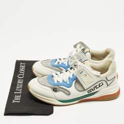Pre Owned Gucci Ultrapace Size 42 Multicolor Leather and Mesh Lace Up Sneakers
