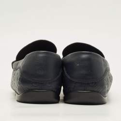 Pre Owned Gucci GG Marmont Size 43 Navy Blue Leather Loafers
