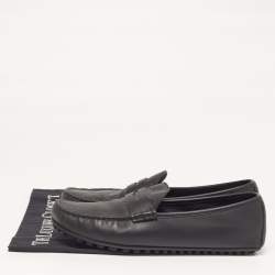 Pre Owned حذاء لوفرز غوتشي ديامانتي جلد رمادي مقاس 43