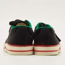 Pre Owned Gucci Tennis 1977 Size 45 Black Canvas Lace Up Sneakers