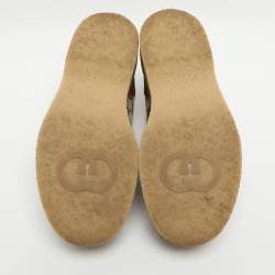 Pre Owned Gucci Menen Size 43.5 Brown GG Canvas and Suede Derby Shoe