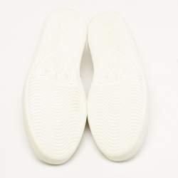 مملوكة مسبقًا حذاء رياضي غوتشي جلد أبيض ونقشة جلد الأفعى أربطة مقاس 36