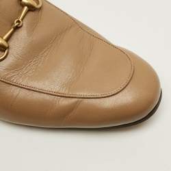 Pre Owned صندل سلايد غوتشي برينستون فرو وجلد عنابي مقاس 41