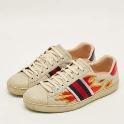 مملوكة مسبقًا Gucci Ace Flames Size 43.5 Multicolor Leather  Low Top Sneakers