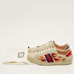 مملوكة مسبقًا Gucci Ace Flames Size 43.5 Multicolor Leather  Low Top Sneakers