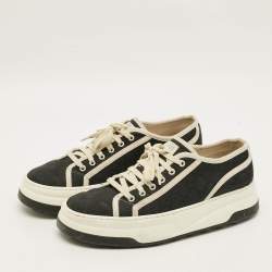 مملوكة مسبقًا Gucci Tennis 1977 Trek Size 44 Black GG Canvas Low Top Sneakers