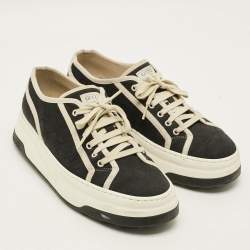 مملوكة مسبقًا Gucci Tennis 1977 Trek Size 44 Black GG Canvas Low Top Sneakers