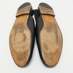 Pre Owned Gucci Horsebit Size 43.5 Black Leather Slingback Mules