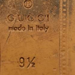 Pre Owned Gucci Horsebit Size 43.5 Black Leather Slingback Mules