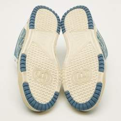 Pre Owned Gucci Re-Web Size 45 Blue GG Denim Low Top Sneakers