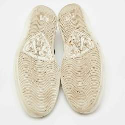 مملوكة مسبقًا Gucci Ace Size 44  White Leather Disney 3 Little Pigs Embroidered Low Top Sneakers