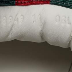 مملوكة مسبقًا حذاء رياضي غوتشي جلد أبيض معاد تصميمه مقاس 36.5