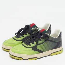 مملوكة مسبقًا حذاء رياضي غوتشي جلد أبيض معاد تصميمه مقاس 36.5