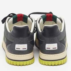 مملوكة مسبقًا حذاء رياضي غوتشي جلد أبيض معاد تصميمه مقاس 36.5