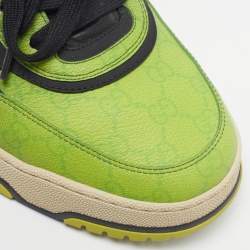 مملوكة مسبقًا حذاء رياضي غوتشي جلد أبيض معاد تصميمه مقاس 36.5