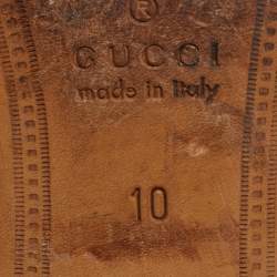 مملوكة مسبقًا Gucci Horsebit Size 44 Green/Navy Blue Knit Fabric Flora Embroidered Loafers