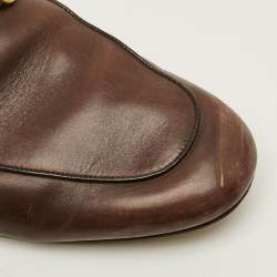 Pre Owned Gucci Princetown Size 44 Brown Leather Mules