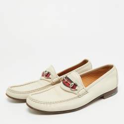 مملوكة مسبقًا حذاء لوفرز غوتشي سليب أون هورسبيت ويب رمادي فاتح مقاس 41.5