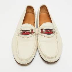 مملوكة مسبقًا حذاء لوفرز غوتشي سليب أون هورسبيت ويب رمادي فاتح مقاس 41.5