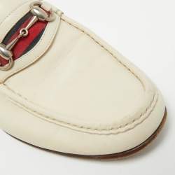 مملوكة مسبقًا حذاء لوفرز غوتشي سليب أون هورسبيت ويب رمادي فاتح مقاس 41.5