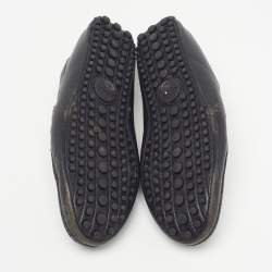 Pre Owned Gucci Horsebit Size 42 Black Leather Web Slip On Loafers