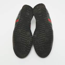 Pre Owned حذاء رياضي غوتشي وب منخفض من غوتشيسيما جلد أسود مقاس 43.5