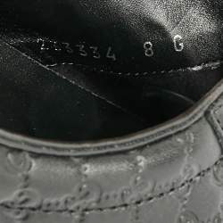 Pre Owned حذاء رياضي غوتشي وب منخفض من غوتشيسيما جلد أسود مقاس 43.5