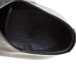 Pre Owned Gucci Black Patent Leather Lace Up Derby Size 41.5