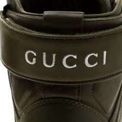 Gucci EverGreen Leather BasketBall High Top Sneakers Size 41