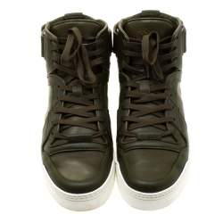 Gucci EverGreen Leather BasketBall High Top Sneakers Size 41