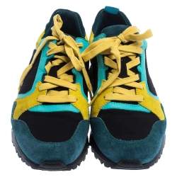 Gucci Multicolor Suede and Nylon Icaro Trainer Sneakers Size 40.5