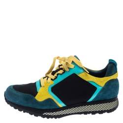 Gucci Multicolor Suede and Nylon Icaro Trainer Sneakers Size 40.5