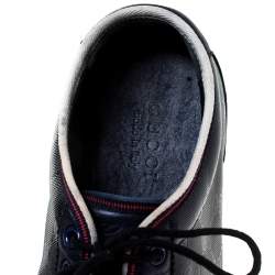 Gucci Metallic Blue GG Supreme Canvas And Leather Barcelona Low Top Sneakers Size 42.5