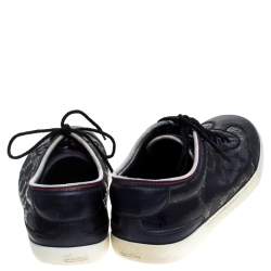 Gucci Metallic Blue GG Supreme Canvas And Leather Barcelona Low Top Sneakers Size 42.5